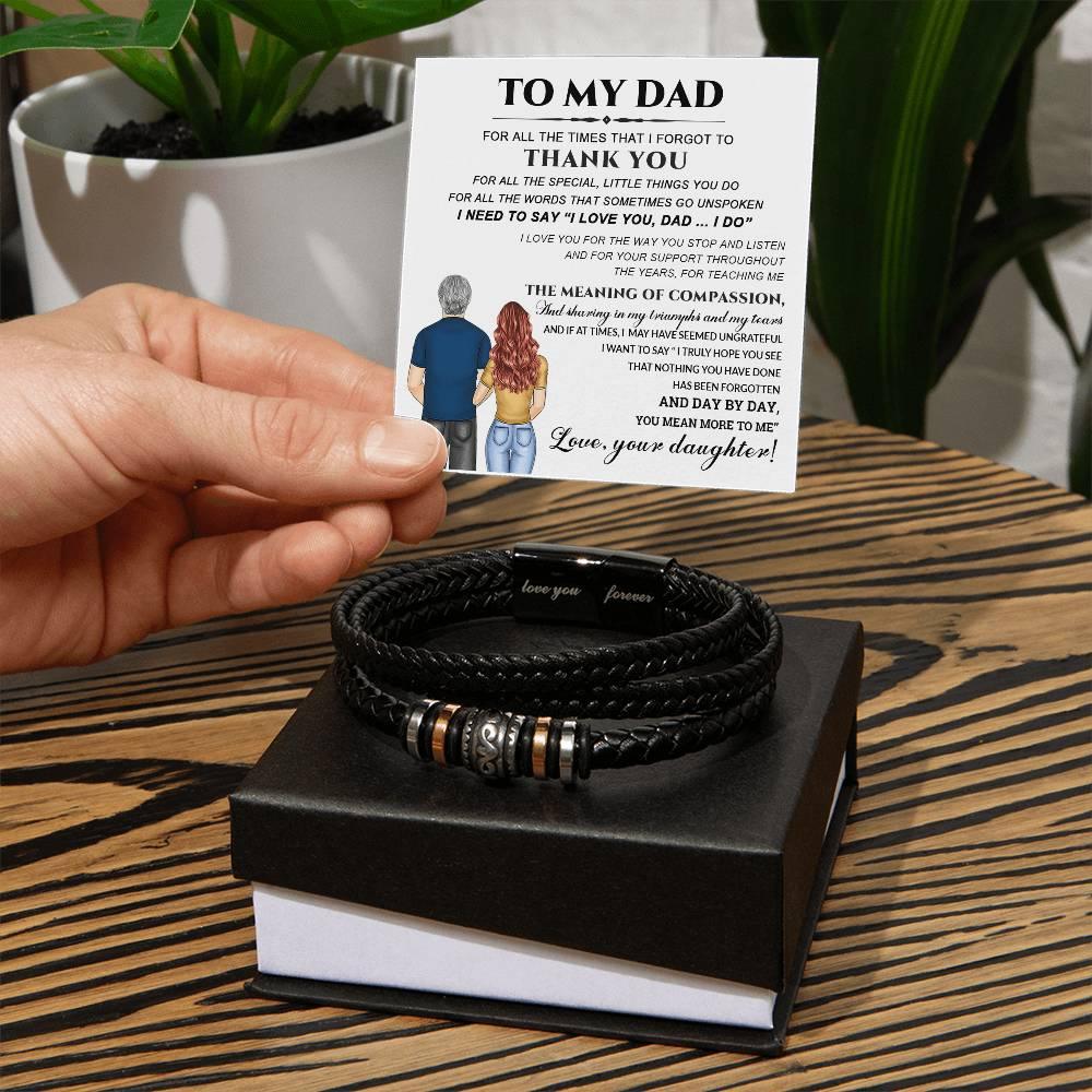 Dad Little Things You Do Leather Braided Men's Bracelet