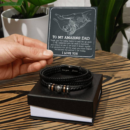 To My Amazing Dad You-Pick Me Up When I Fall Leather Bracelet Gift for Father