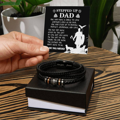 Gift For Stepdad The Father You didn't have to be Men's Leather Bracelet