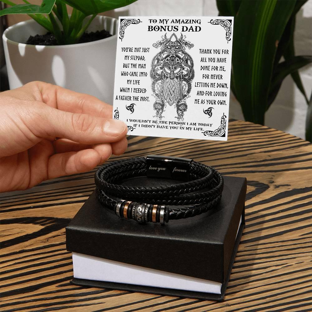 Bonus Dad Gift - When I Needed You Most - Braided Leather Bracelet