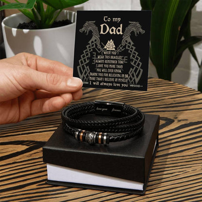 Dad Gift You Will Ever Know Leather Braided Men's Bracelet