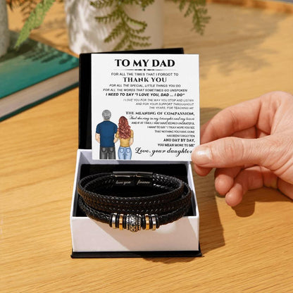 Dad Little Things You Do Leather Braided Men's Bracelet