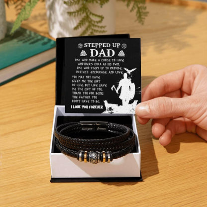 Gift For Stepdad The Father You didn't have to be Men's Leather Bracelet