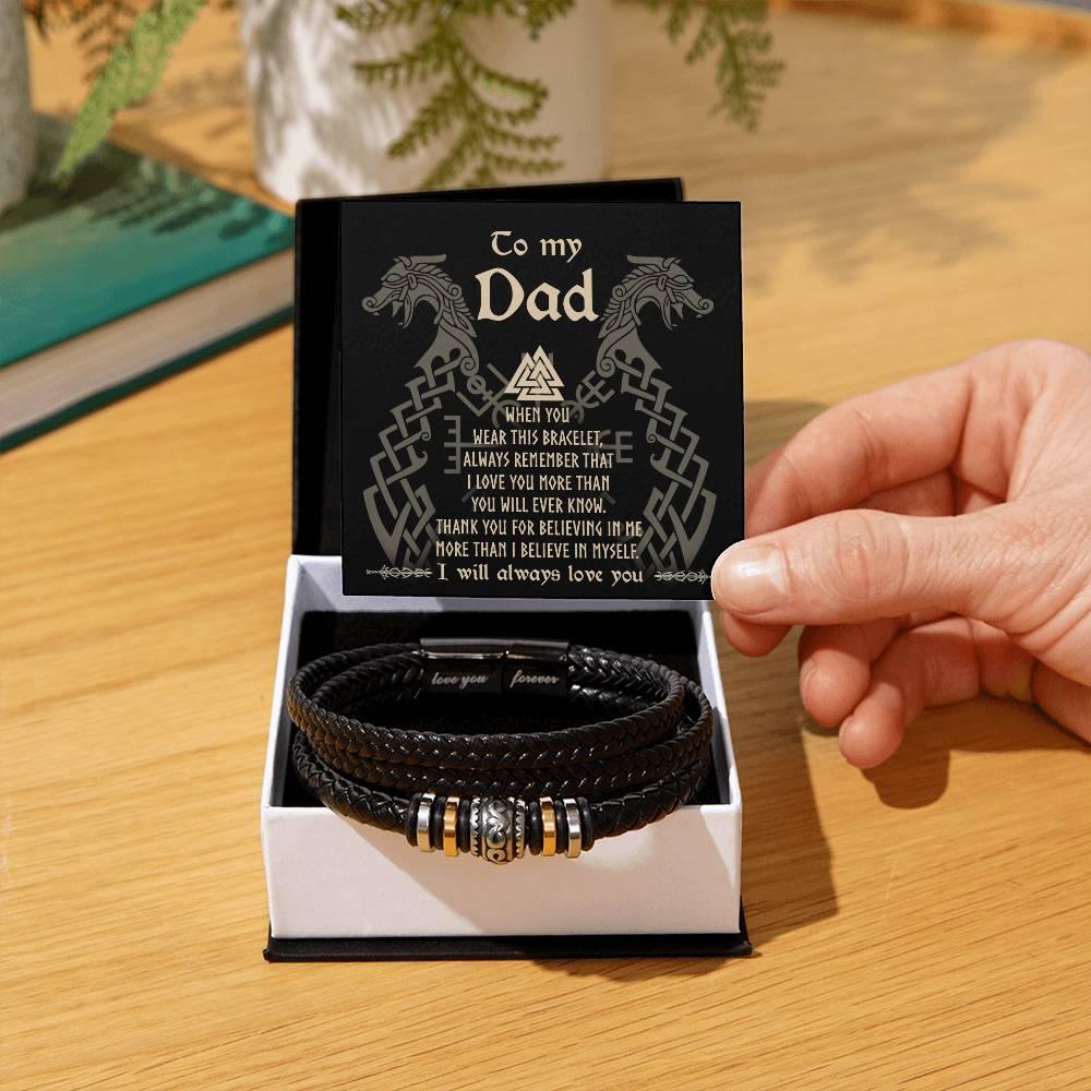 Dad Gift You Will Ever Know Leather Braided Men's Bracelet