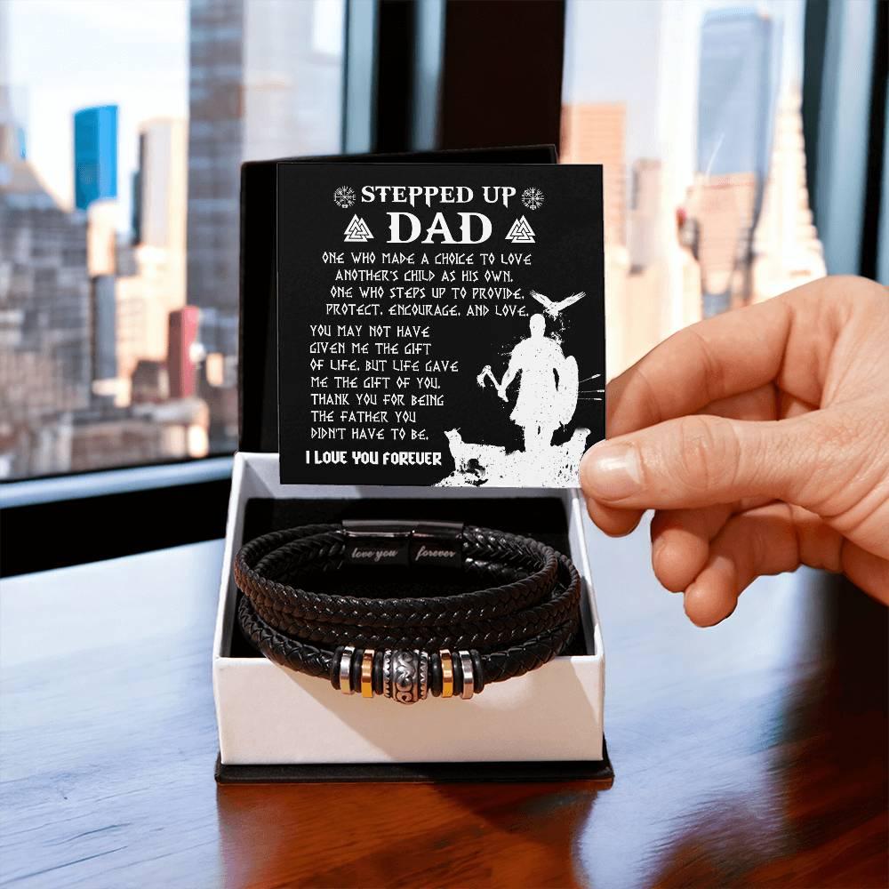 Gift For Stepdad The Father You didn't have to be Men's Leather Bracelet