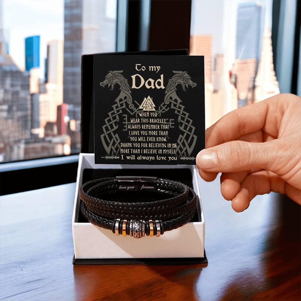 Dad Gift You Will Ever Know Leather Braided Men's Bracelet