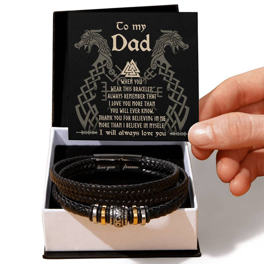 Dad Gift You Will Ever Know Leather Braided Men's Bracelet