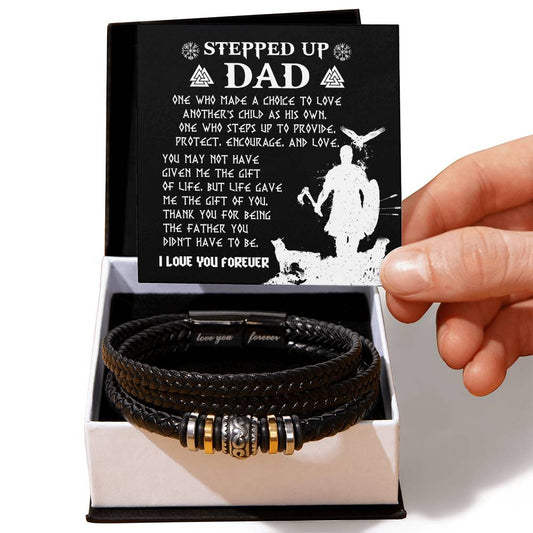 Gift For Stepdad The Father You didn't have to be Men's Leather Bracelet