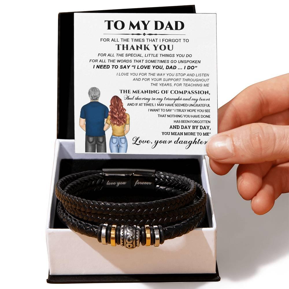 Dad Little Things You Do Leather Braided Men's Bracelet