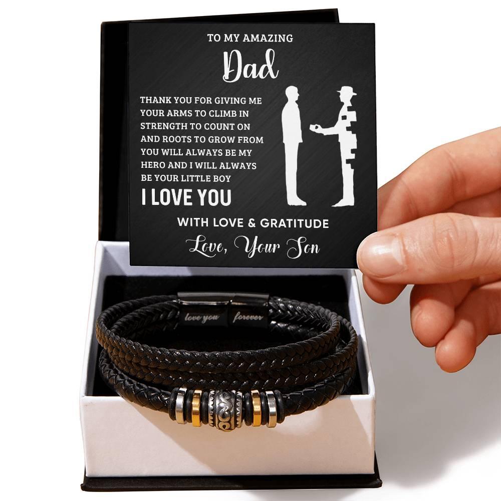 Dad Roots To Grow Leather Braided Men's Bracelet