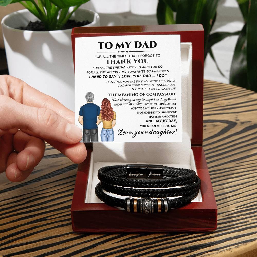 Dad Little Things You Do Leather Braided Men's Bracelet