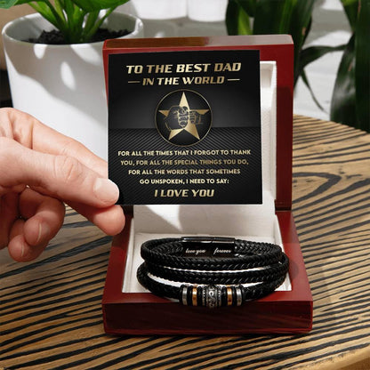 Gift for Dad - I Just Need to Say You Are the Best Dad - Leather Bracelet