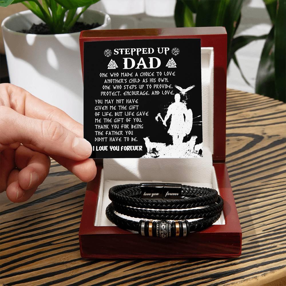 Gift For Stepdad The Father You didn't have to be Men's Leather Bracelet