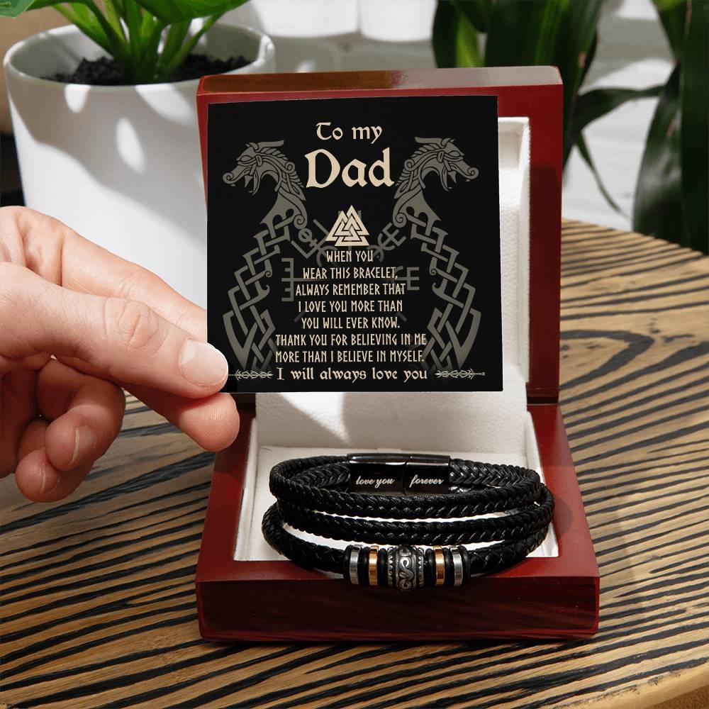 Dad Gift You Will Ever Know Leather Braided Men's Bracelet