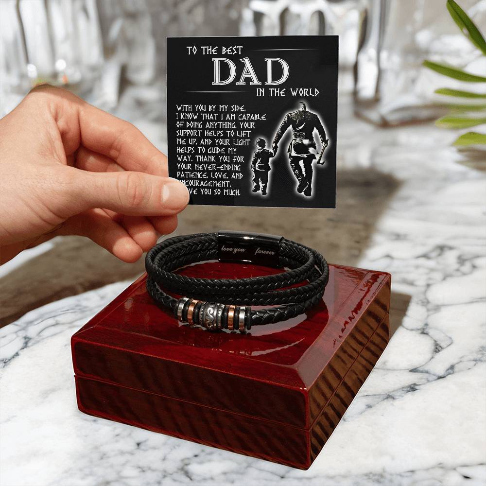 Gift for Dad Leather Bracelet Your Light Gides My Way