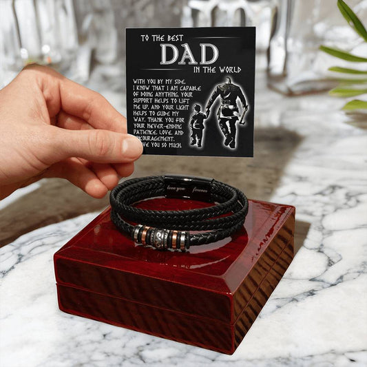 Gift for Dad Leather Bracelet Your Light Guides My Way