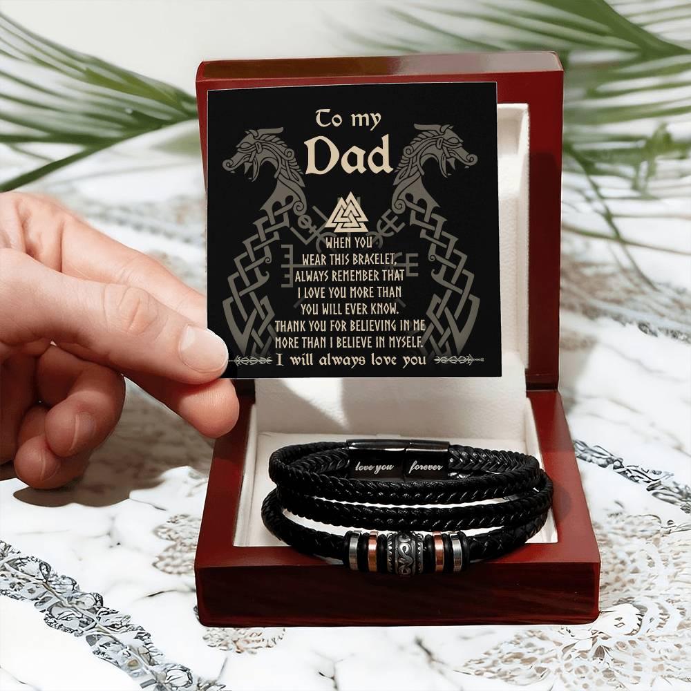 Dad Gift You Will Ever Know Leather Braided Men's Bracelet