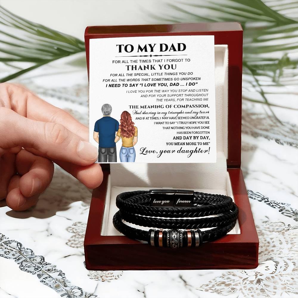 Dad Little Things You Do Leather Braided Men's Bracelet