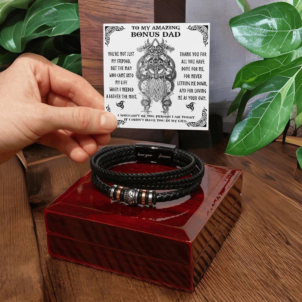 Bonus Dad Gift - When I Needed You Most - Braided Leather Bracelet