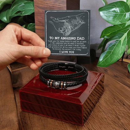 To My Amazing Dad You-Pick Me Up When I Fall Leather Bracelet Gift for Father