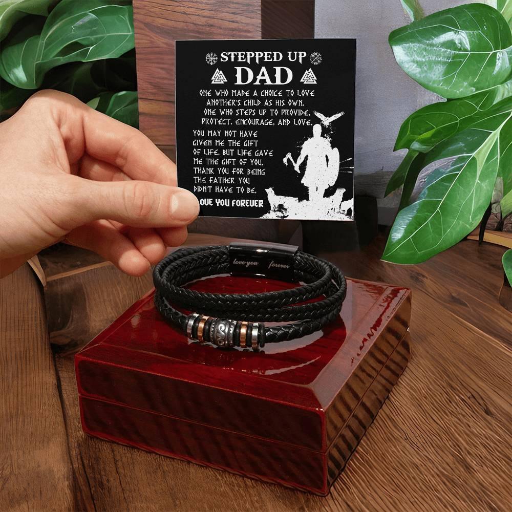 Gift For Stepdad The Father You didn't have to be Men's Leather Bracelet