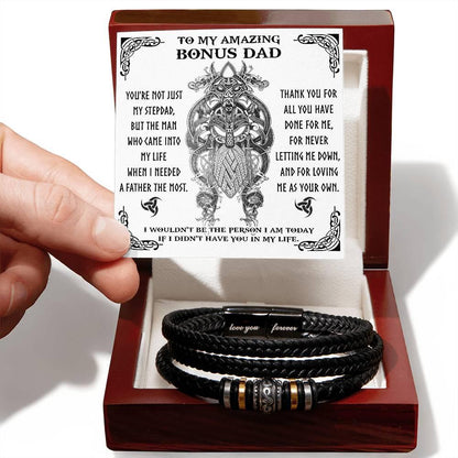 Bonus Dad Gift - When I Needed You Most - Braided Leather Bracelet