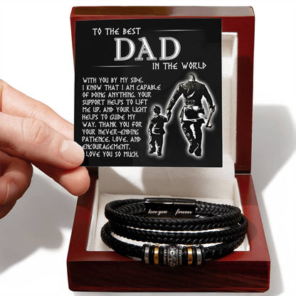 Gift for Dad Leather Bracelet Your Light Gides My Way