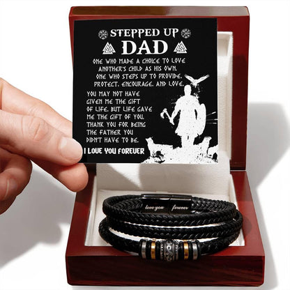 Gift For Stepdad The Father You didn't have to be Men's Leather Bracelet