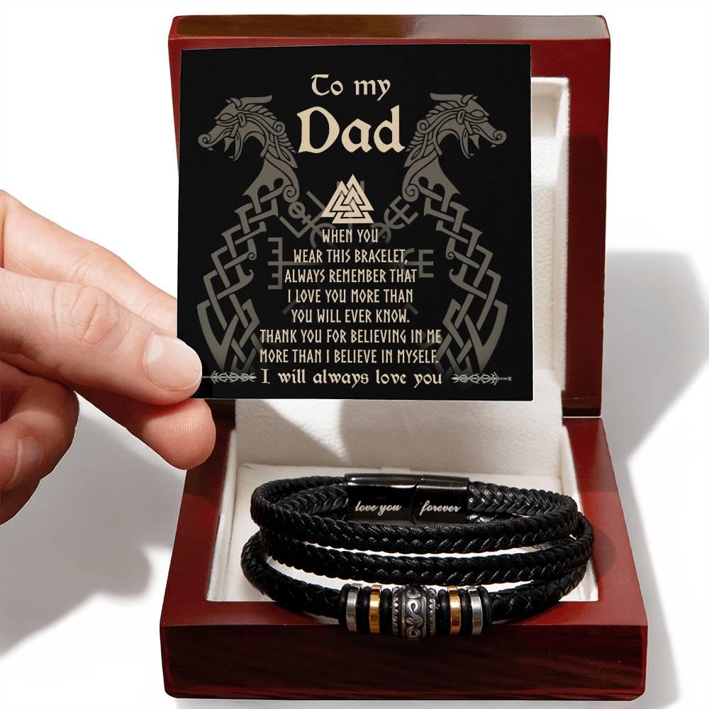 Dad Gift You Will Ever Know Leather Braided Men's Bracelet