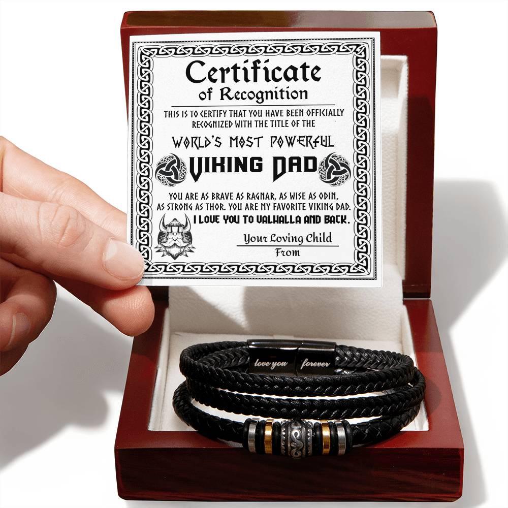 Dad Jewelry Gift -The Viking Leather Braided Men's Bracelet