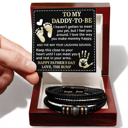 To My Daddy-To-Be Keep This Close To Your Heart Cuban Chain Link Necklace