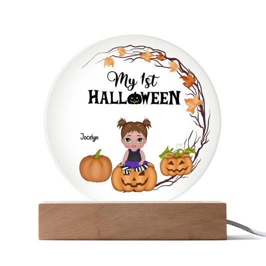 Personalized First Halloween Keepsake Acrylic Lighted LED Plaque