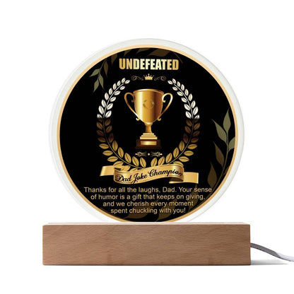 Dad Joke Undefeated Champion Acrylic Plaque Award