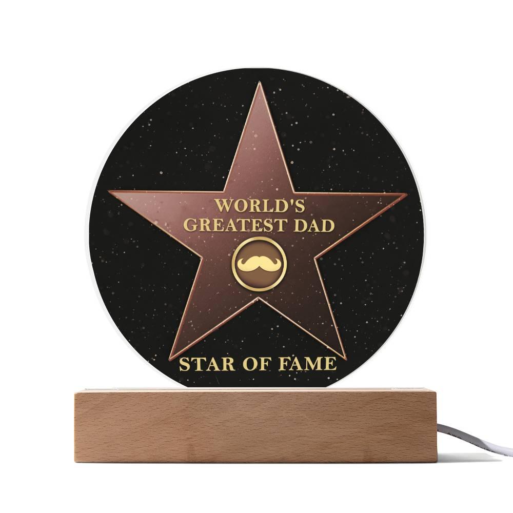 World's Greatest Dad Star of Fame Acrylic Plaque