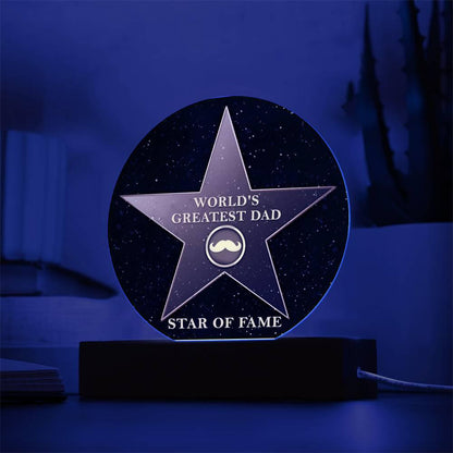 World's Greatest Dad Star of Fame Acrylic Plaque