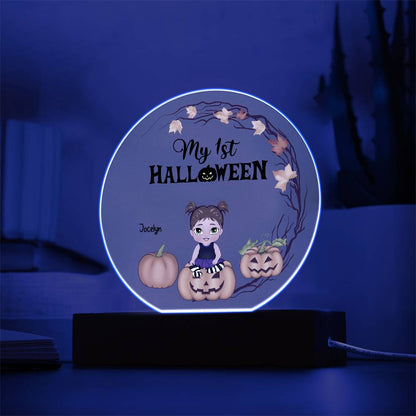 Personalized First Halloween Keepsake Acrylic Lighted LED Plaque