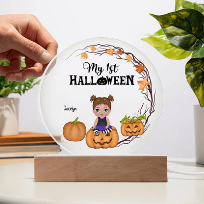 Personalized First Halloween Keepsake Acrylic Lighted LED Plaque