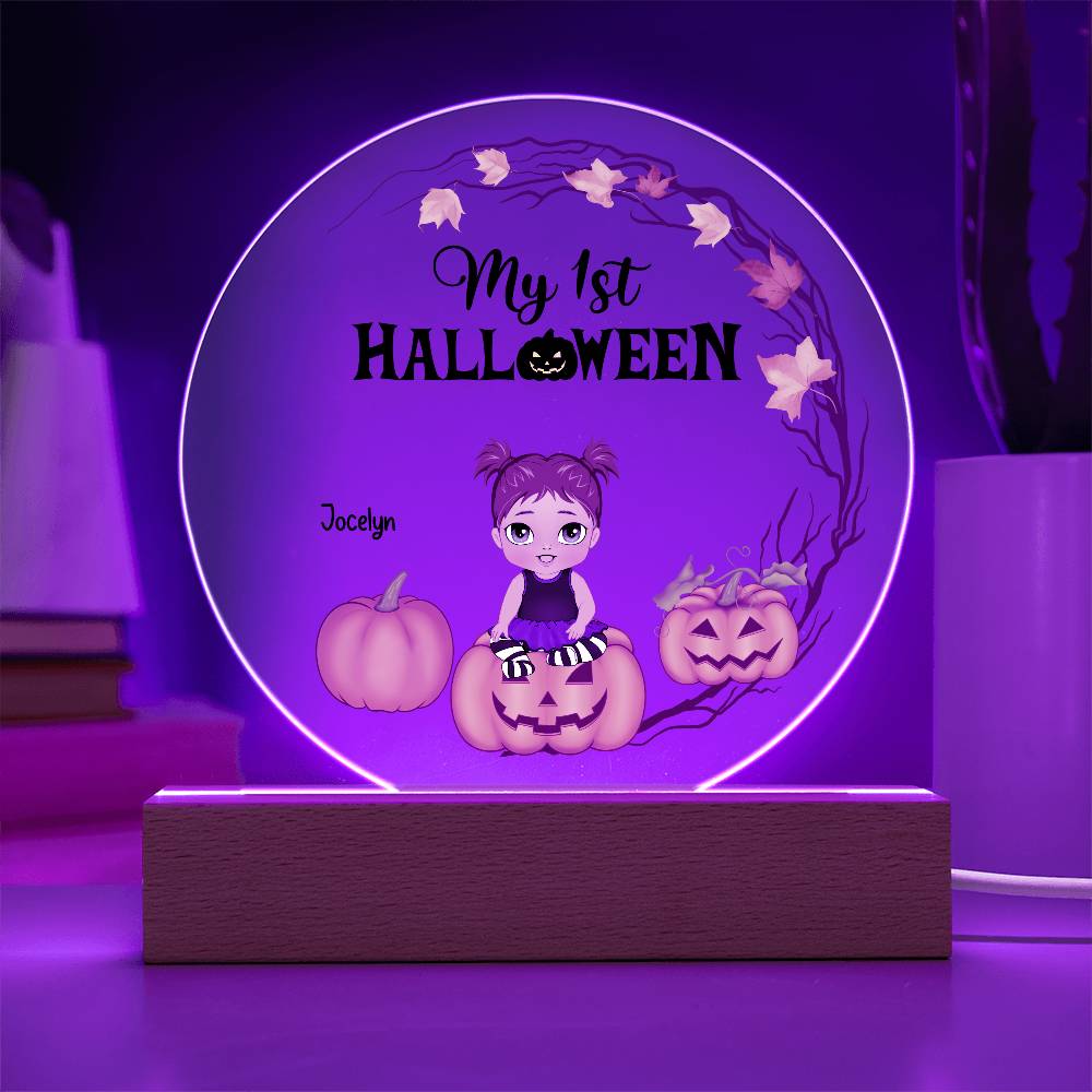 Personalized First Halloween Keepsake Acrylic Lighted LED Plaque