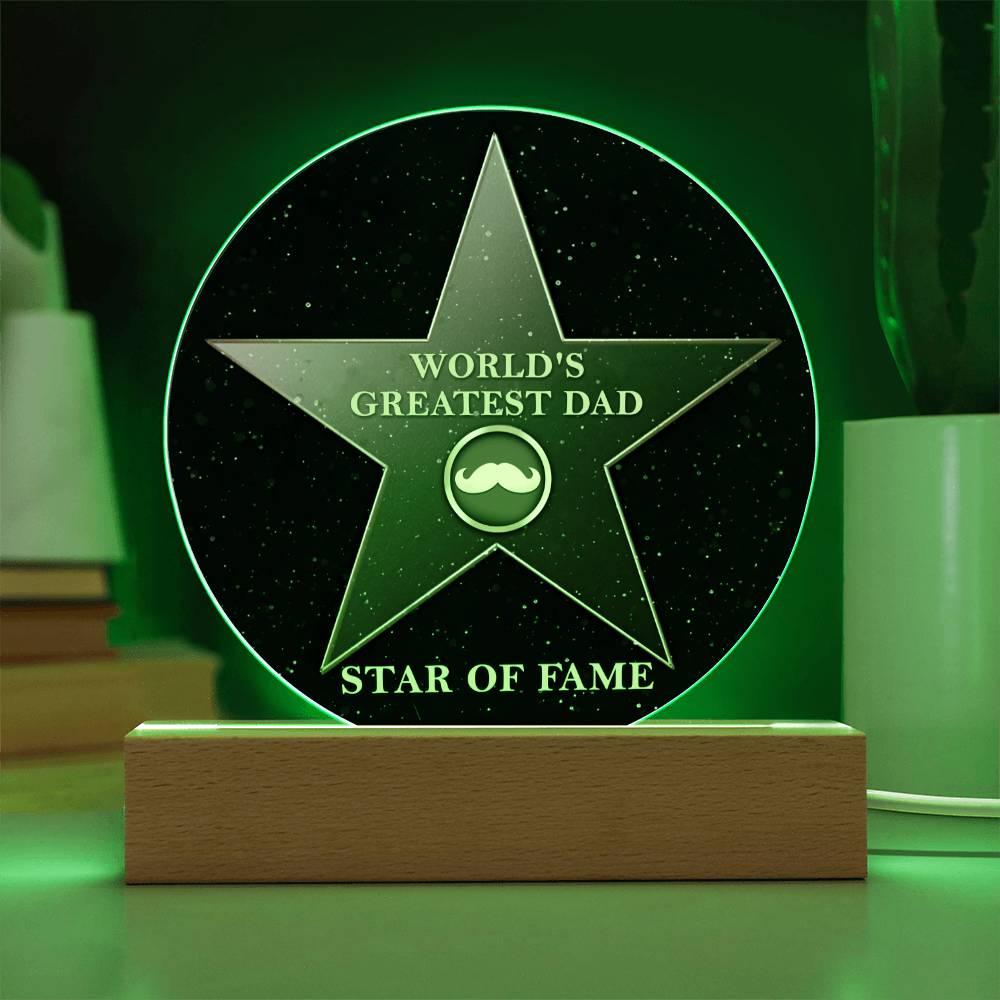 World's Greatest Dad Star of Fame Acrylic Plaque