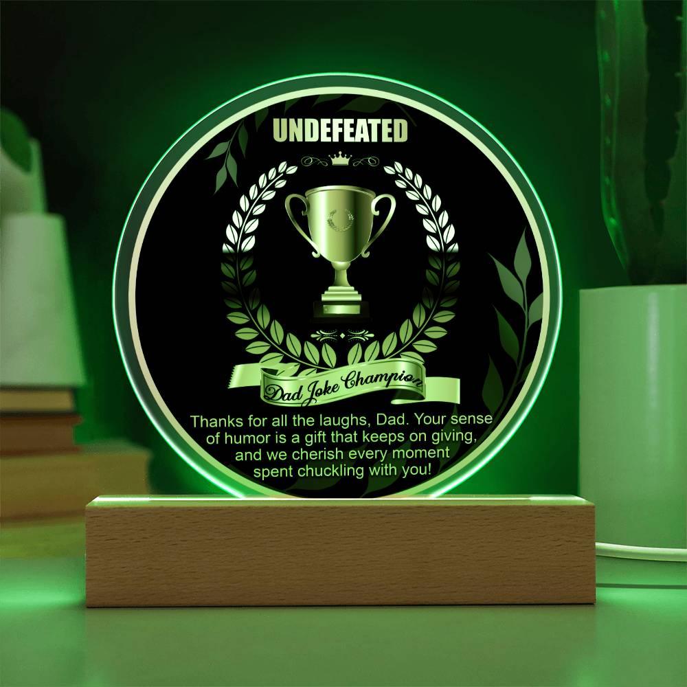 Dad Joke Undefeated Champion Acrylic Plaque Award