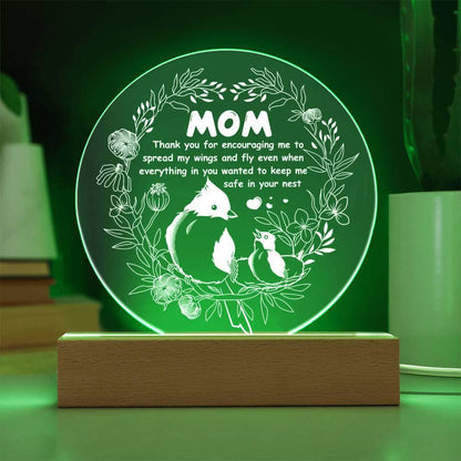 Gift for Mom Acrylic Plaque with Heartfelt Message Thank You for Encouraging Me to Spread My Wings and Fly