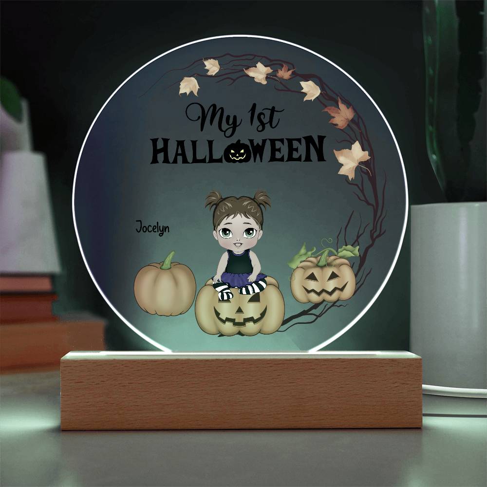 Personalized First Halloween Keepsake Acrylic Lighted LED Plaque