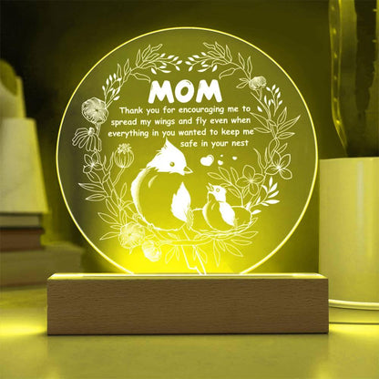 Gift for Mom Acrylic Plaque with Heartfelt Message Thank You for Encouraging Me to Spread My Wings and Fly