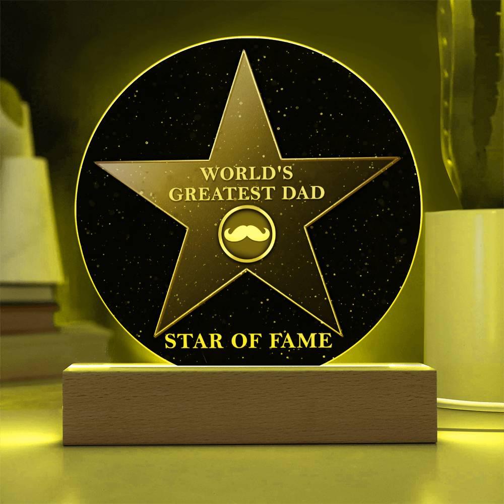 World's Greatest Dad Star of Fame Acrylic Plaque