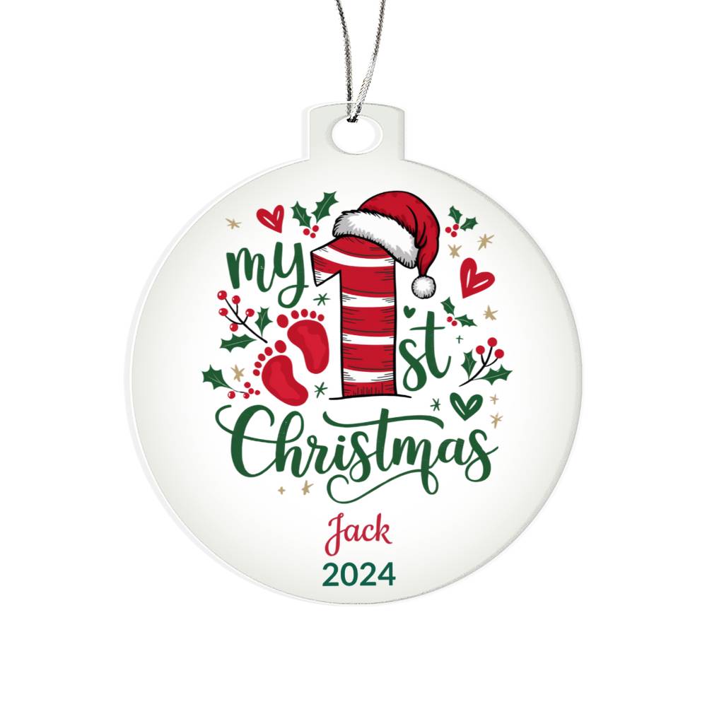 My First Christmas Baby Personalized Keepsake Acrylic Ornament