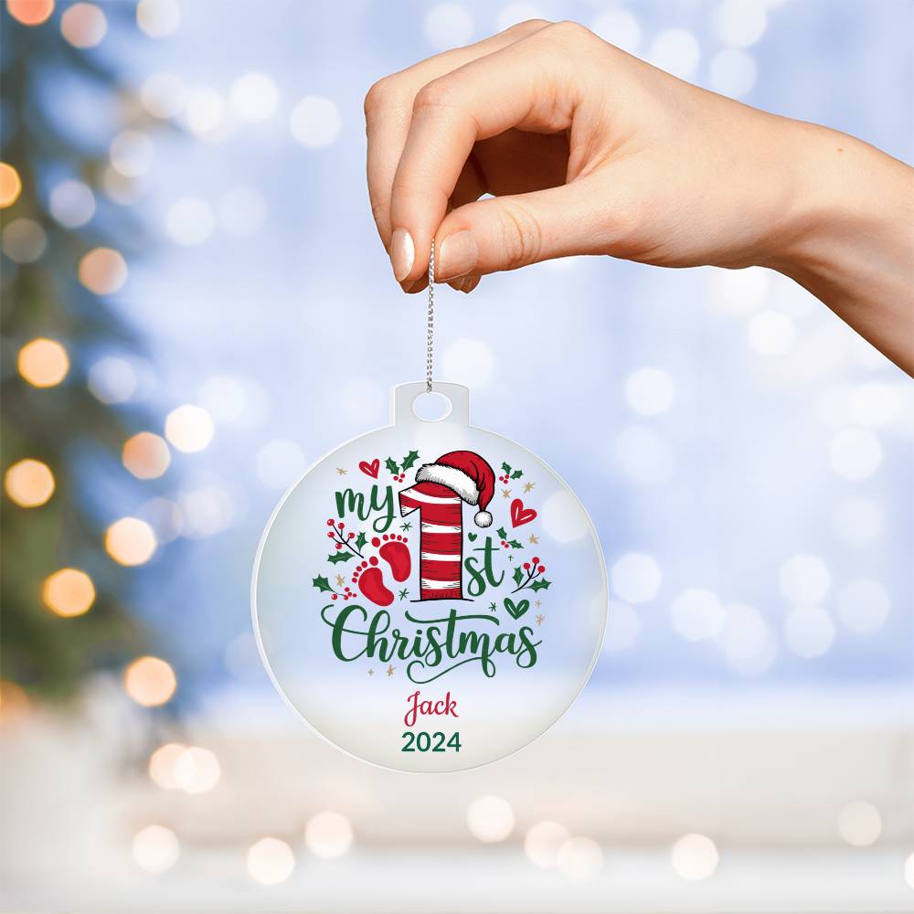 My First Christmas Baby Personalized Keepsake Acrylic Ornament