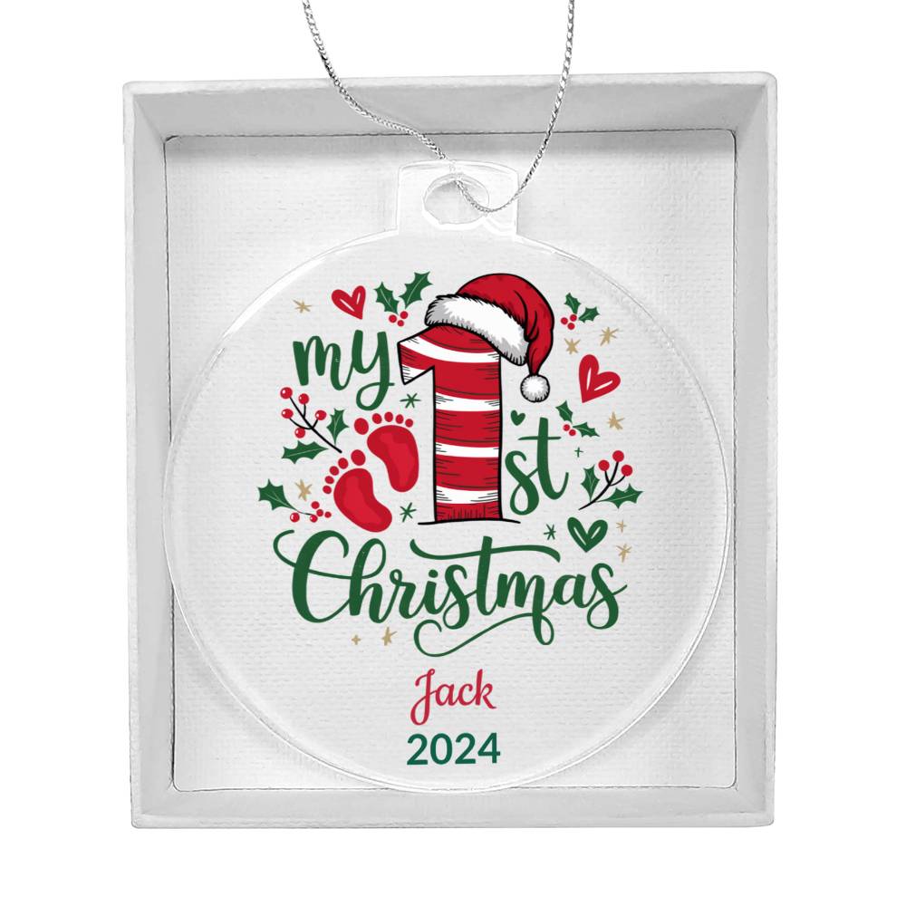 My First Christmas Baby Personalized Keepsake Acrylic Ornament