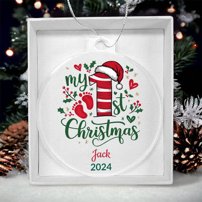 My First Christmas Baby Personalized Keepsake Acrylic Ornament