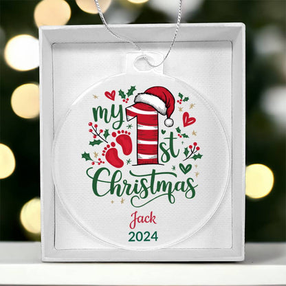 My First Christmas Baby Personalized Keepsake Acrylic Ornament