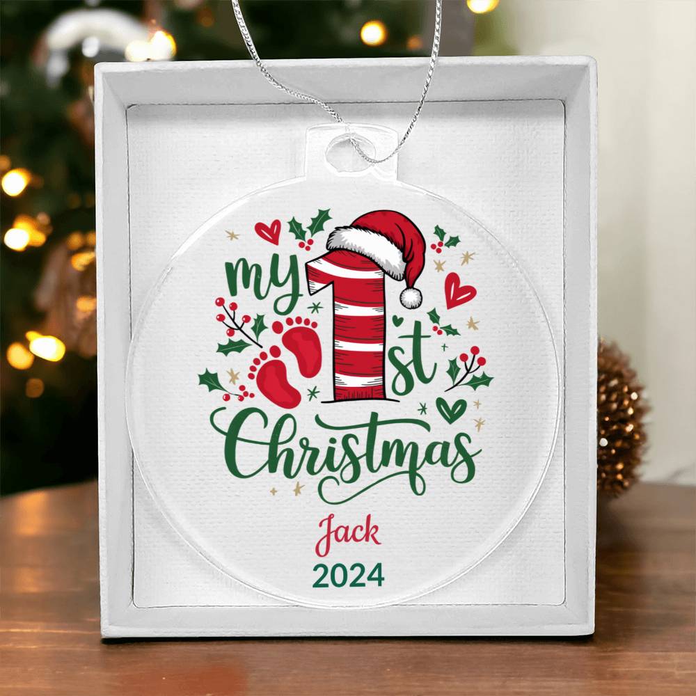 My First Christmas Baby Personalized Keepsake Acrylic Ornament